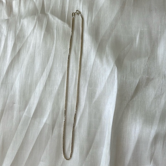 Italian Sterling Silver 16” Box Chain Necklace, Stamped 925 AGI - Picture 2 of 8